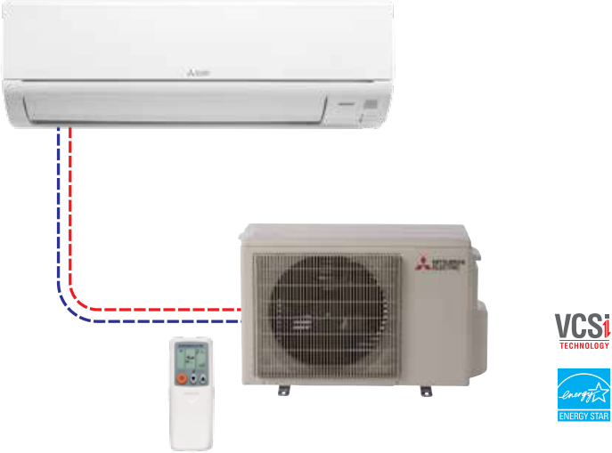 Mitsubishi Electric MR. SLIM® MSY Cooling Only MSY-Series Wall Mounted A/C Mini Split Ductless